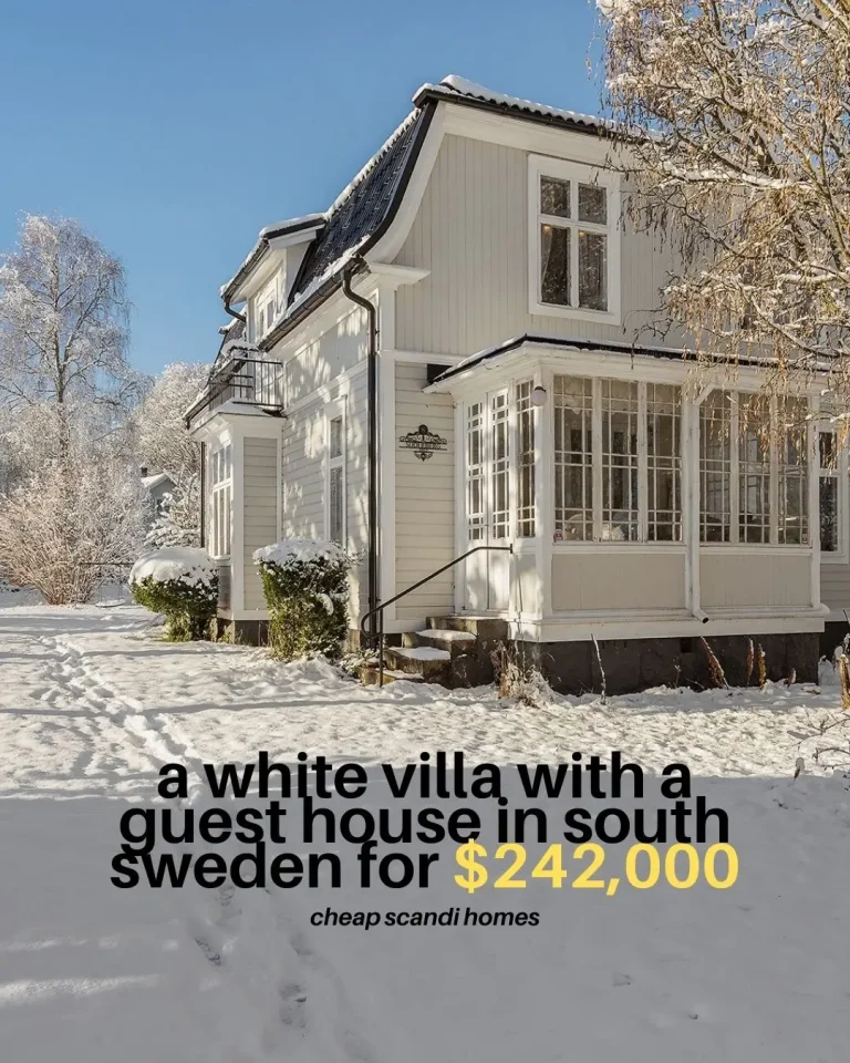 A White Villa with a Guest House in South Sweden – $242,000